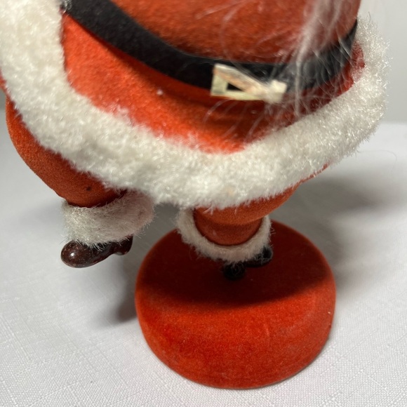 Vintage Flocked Santa Claus Figurine. Dancing. Fun. Festive. Collectible - Picture 3 of 7